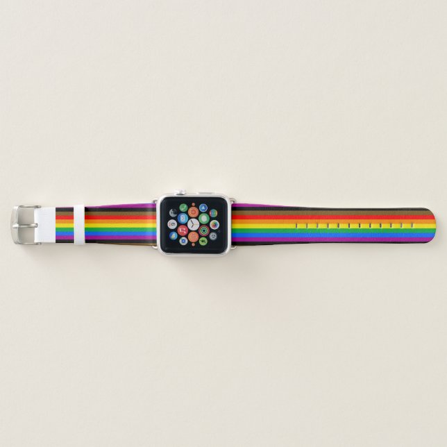 Philly Rainbow Pride Flag Apple Watch Band (Front)