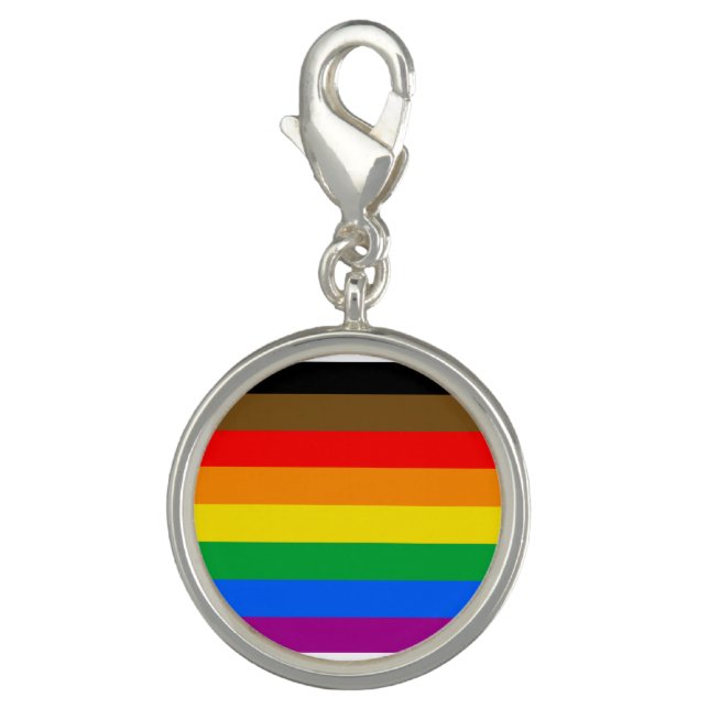 Philly Rainbow Pride Flag Charm (Front)