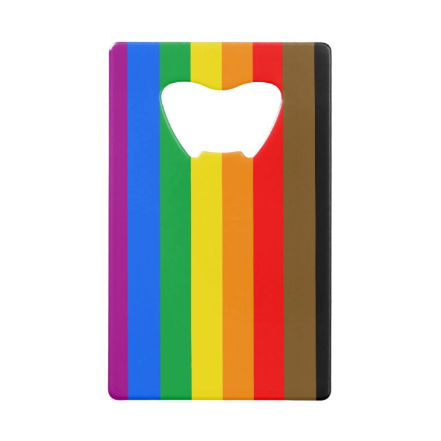 Philly Rainbow Pride Flag Credit Card Bottle Opener (Front)
