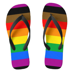 Philly Rainbow Pride Flag Flip Flops