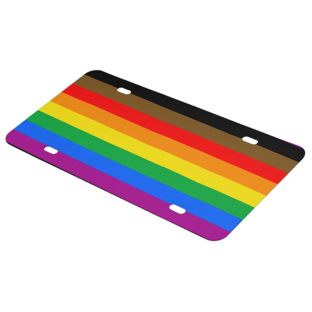 Philly Rainbow Pride Flag License Plate (Side)