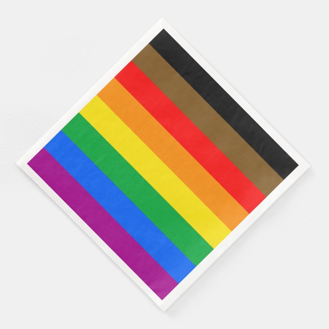 Philly Rainbow Pride Flag Paper Dinner Napkins (Corner)