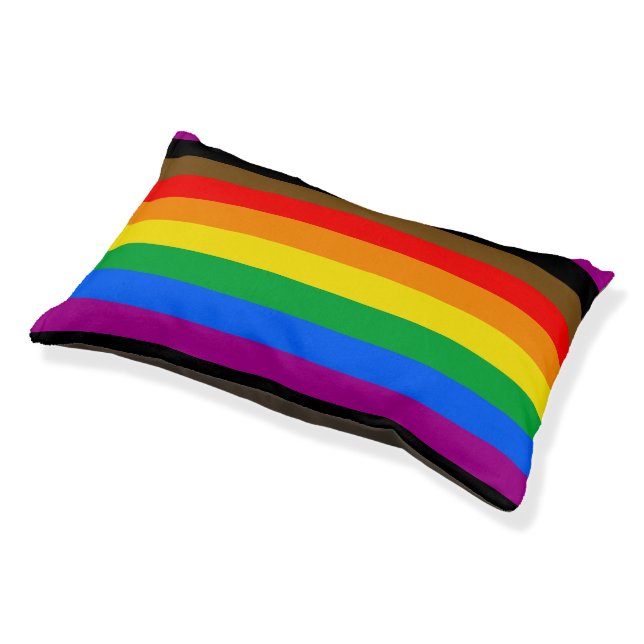 Philly Rainbow Pride Flag Pet Bed (Angled)