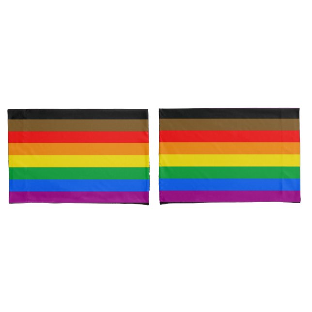Philly Rainbow Pride Flag Pillow Case (Front-Set)