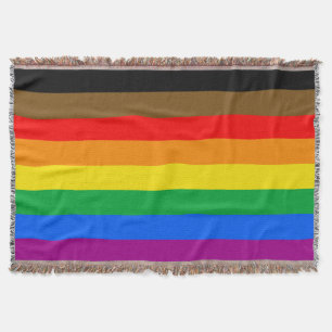 Philly Rainbow Pride Flag Throw Blanket