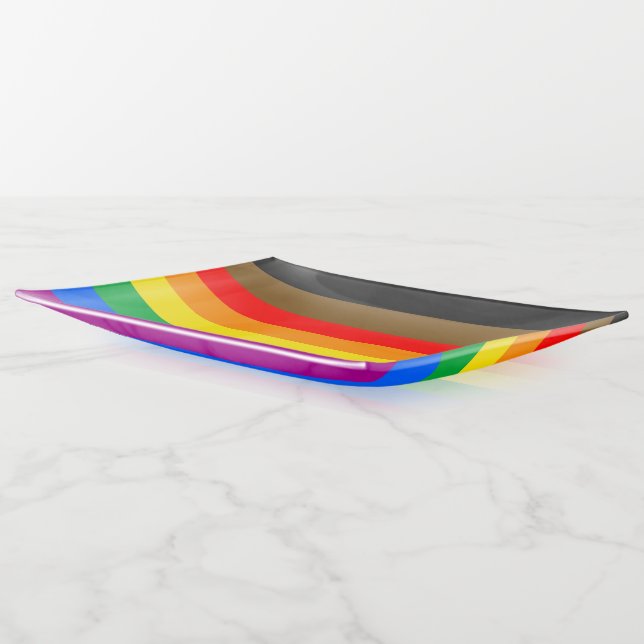 Philly Rainbow Pride Flag Trinket Tray (Angled)
