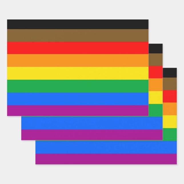 Philly Rainbow Pride Flag Wrapping Paper Sheets (Set)