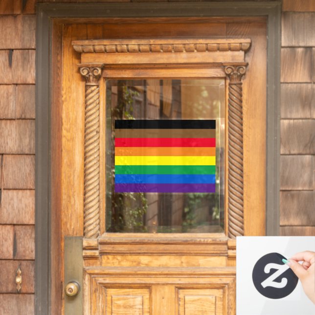 Philly rainbow pride gay flag diversity inclusive window cling (Home Door)