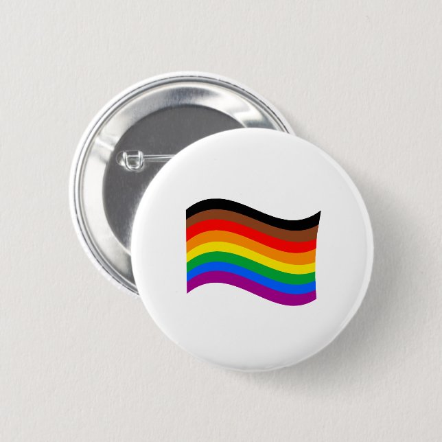 Philly Rainbow Pride Waving Flag Button (Front & Back)
