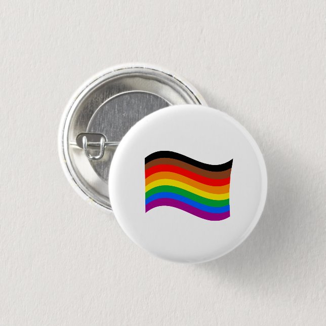Philly Rainbow Pride Waving Flag Button (Front & Back)