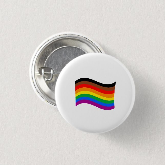 Philly Rainbow Pride Waving Flag Button (Front & Back)
