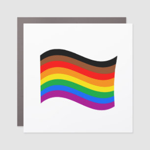 Philly Rainbow Pride Waving Flag Car Magnet