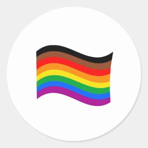Philly Rainbow Pride Waving Flag Classic Round Sticker