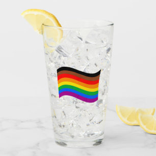 Philly Rainbow Pride Waving Flag Glass