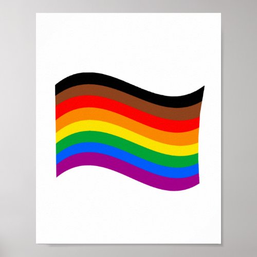 Philly Rainbow Pride Waving Flag Poster