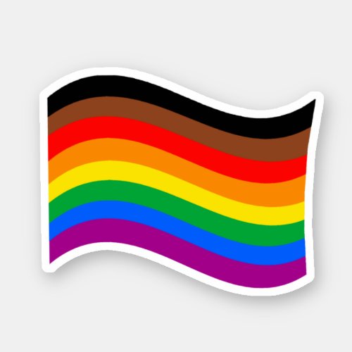 Philly Rainbow Pride Waving Flag Sticker