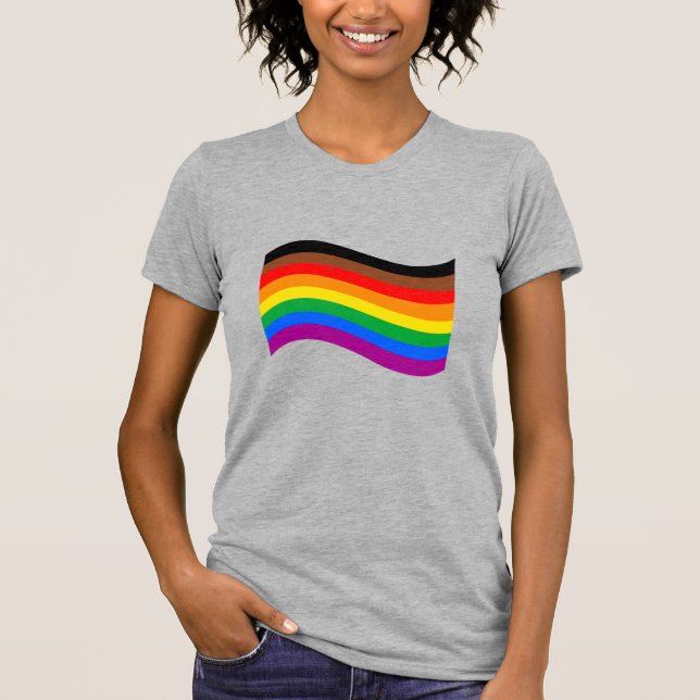 Philly Rainbow Pride Waving Flag T-Shirt (Front)