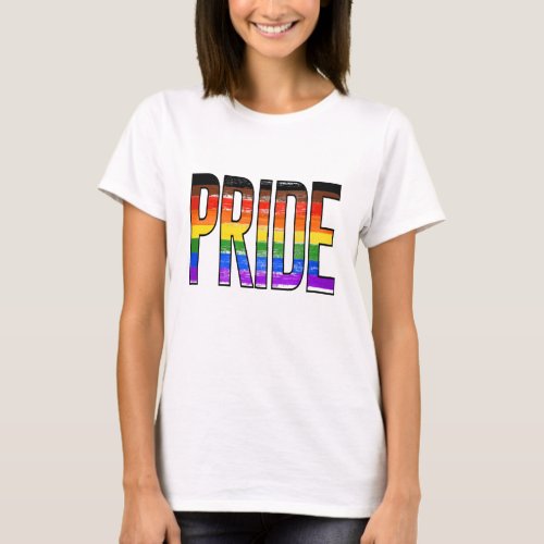 Philly Rainbow Pride Waving Flag T_Shirt