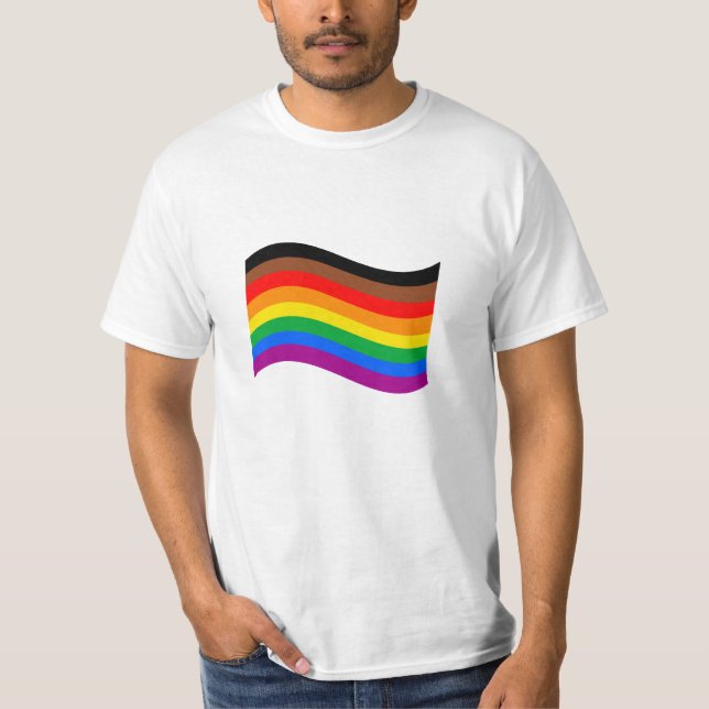 Philly Rainbow Pride Waving Flag T-Shirt (Front)