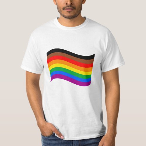 Philly Rainbow Pride Waving Flag T_Shirt