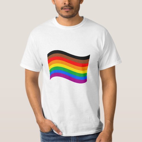Philly Rainbow Pride Waving Flag T_Shirt