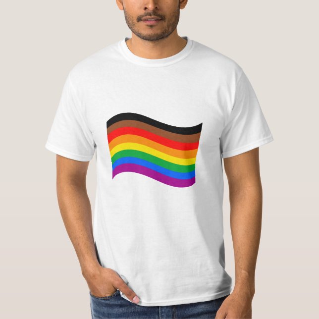 Philly Rainbow Pride Waving Flag T-Shirt (Front)
