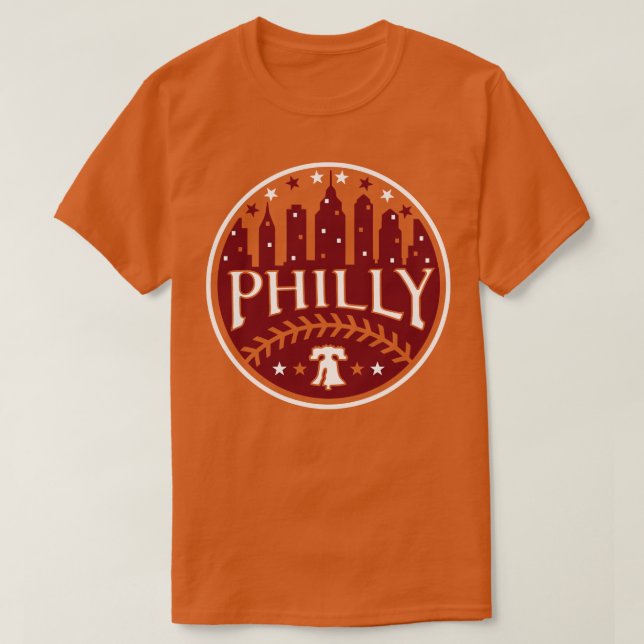 Philly Red White and Philadelphia Blue Baseball Fa T-Shirt (Design Front)