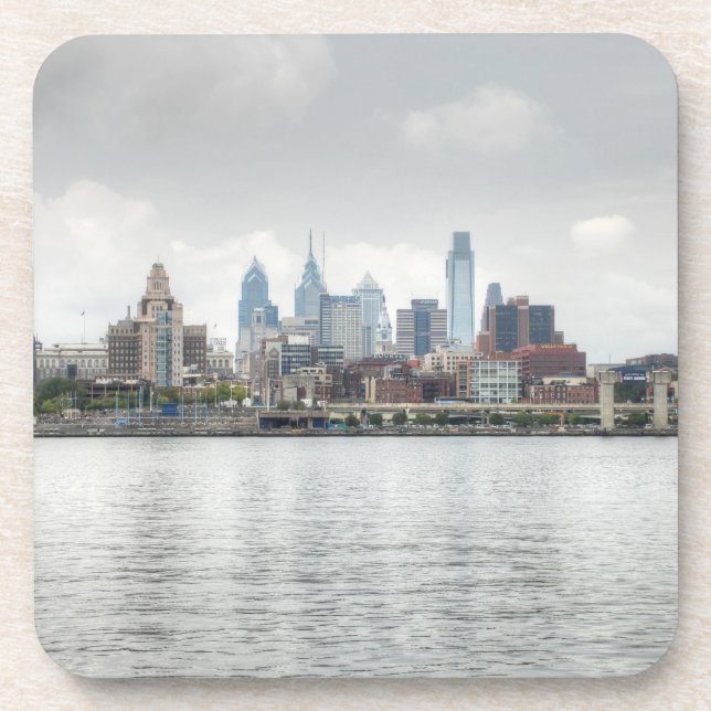 Philly skyline 2 beverage coaster (Front)