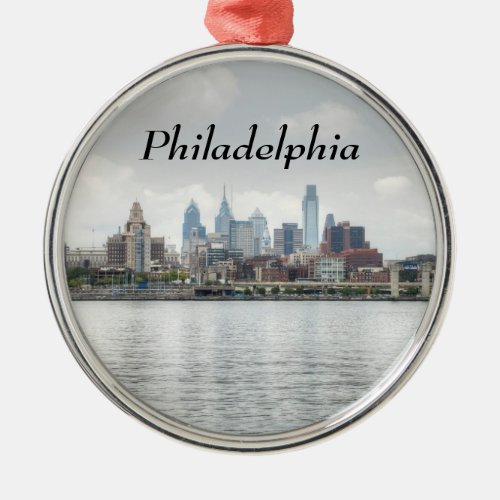 Philly skyline 2 metal ornament