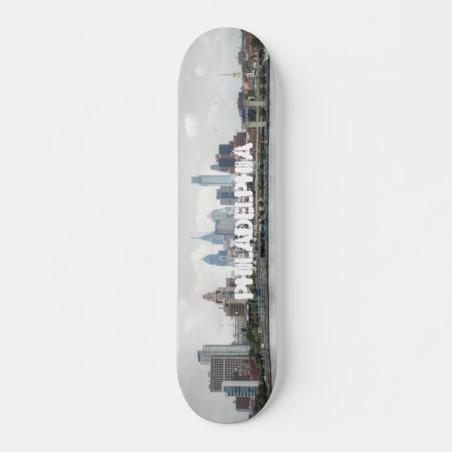 Philly skyline 2 skateboard deck (Front)