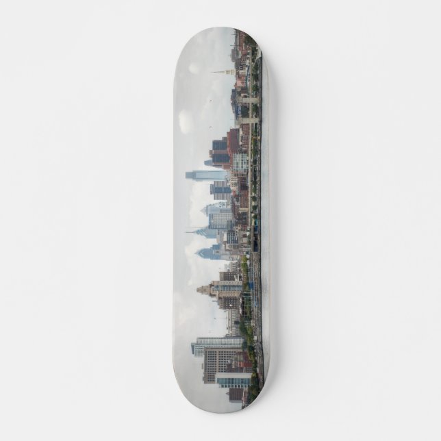 Philly skyline 2 skateboard deck (Front)
