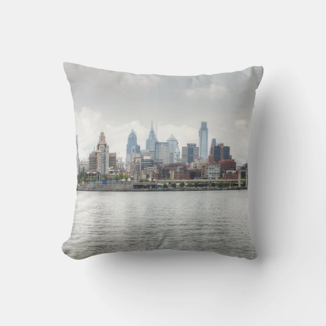 Philly skyline 2 throw pillow (Front)
