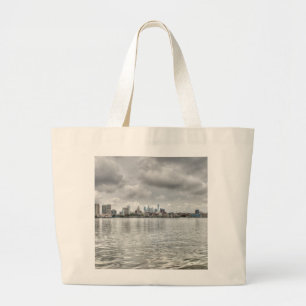Philly skyline large tote bag