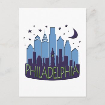 Philly Skyline Mega Cool Postcard by theJasonKnight at Zazzle