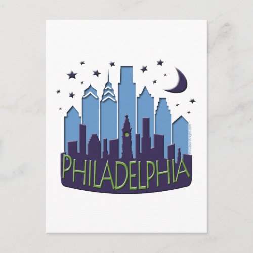 Philly Skyline mega cool Postcard