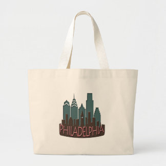 Philly Skyline newwave chocolate Large Tote Bag