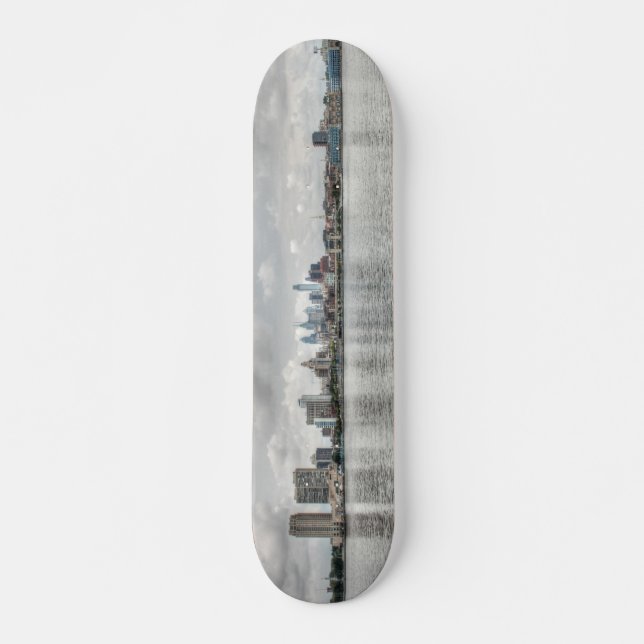 Philly skyline skateboard deck (Front)