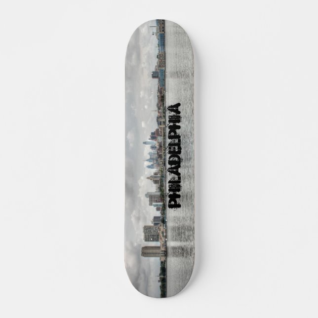 Philly skyline skateboard deck (Front)