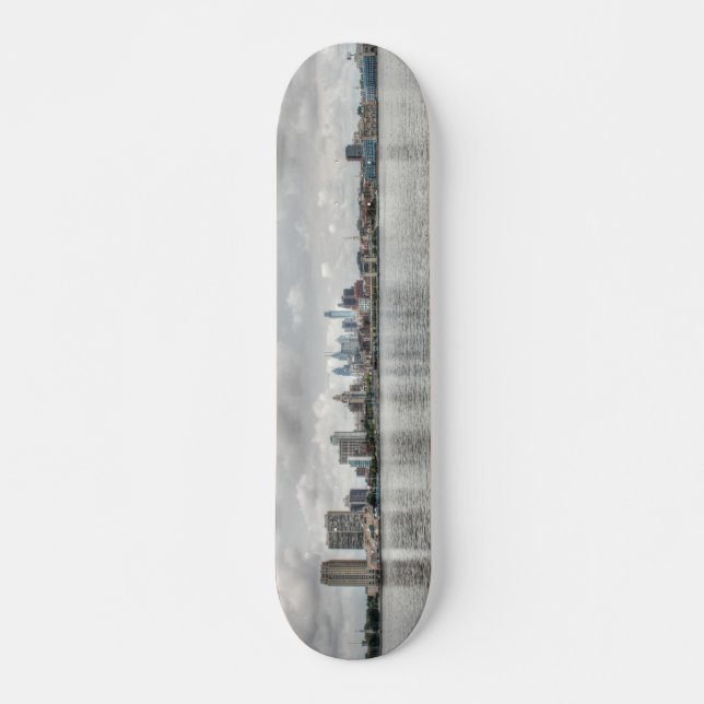 Philly skyline skateboard deck (Front)