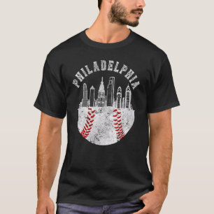 Philly skyline Vintage Philadelphia Baseball Fan T-Shirt
