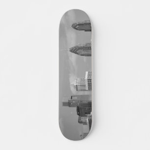 Philly skyscrapers black and white skateboard deck