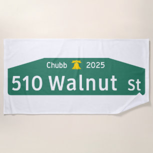 Philly Street Sign Beach Towel: For YOUR Address!  Towel