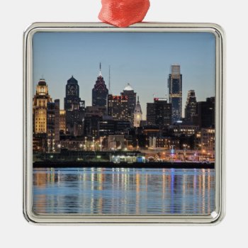 Philly Sunset Metal Ornament by JLPhotographs at Zazzle