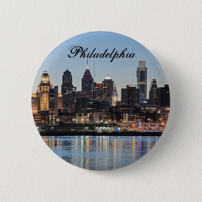 Philly sunset pinback button (Front)