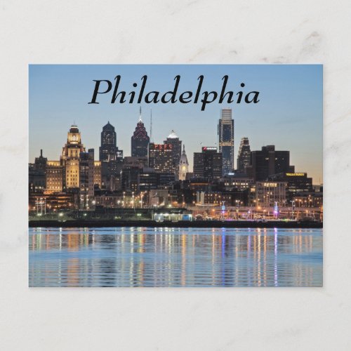 Philly sunset postcard