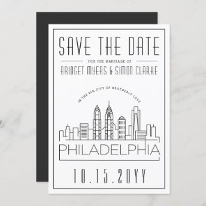 Philly Wedding | Stylized Skyline Save the Date Invitation