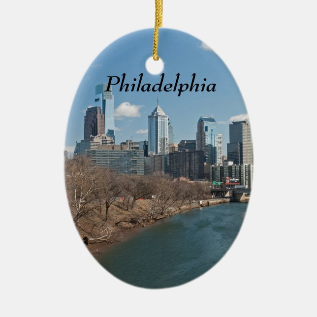 Philly winter ceramic ornament (Front)