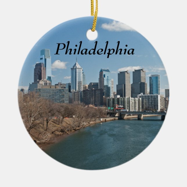 Philly winter ceramic ornament (Front)