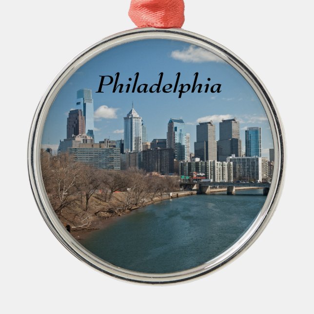 Philly winter metal ornament (Front)