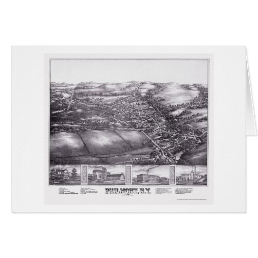 Philmont, NY Panoramic Map - 1881 Cards (Front Horizontal)